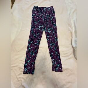 LuLaRoe Purple and Green Floral Leggings